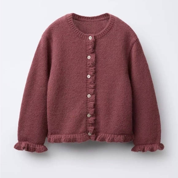 Zara Other - Zara Kids Ruffled Cardigan - Mauve
